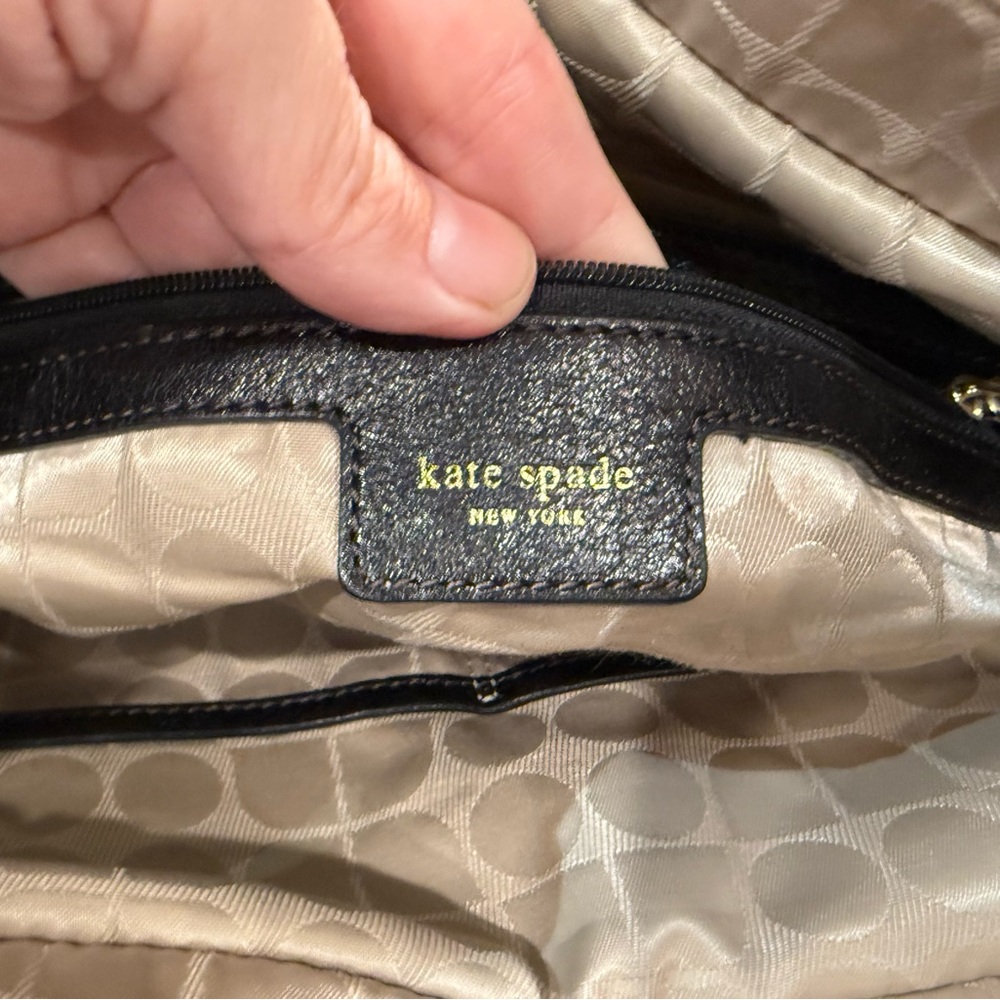 Kate Spade EUC Vintage Bronzed Black Leather Shoulder Bag - Picture 10 of 10